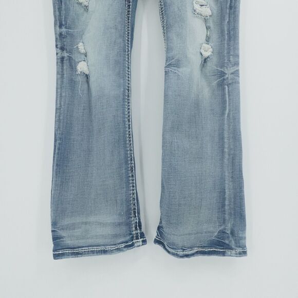 Rock Revival Jeans Men 36x29 Blue Kenn Slim Boot Western Rockabilly Distressed - Picture 8 of 14